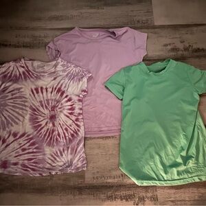 32 Degrees Kids Tie-Dye and Solid Tees Set - Purple, Green, and White
